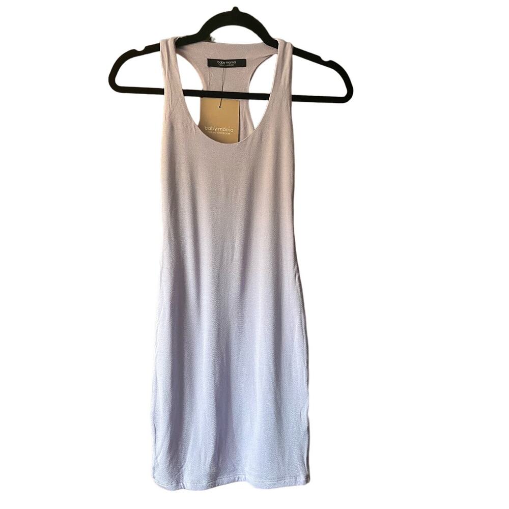 NWT Naked Wardrobe Baby Mama Women's Tank Mini Dress Racerback Purple Size S - Picture 2 of 9